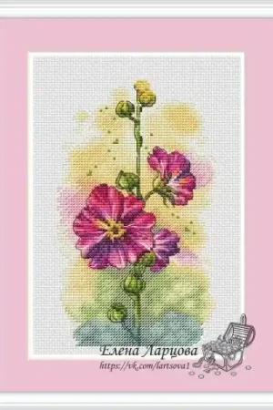 Mallow Flowers Cross Stitch Chart Seasonal Sale