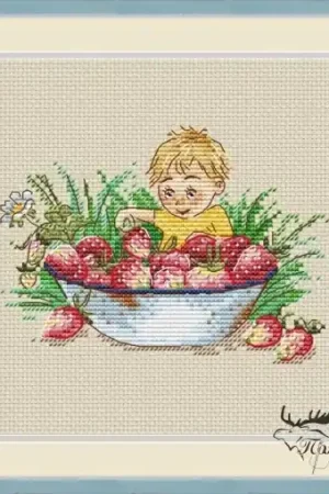 Tasty Strawberry Cross Stitch Pattern Genuine