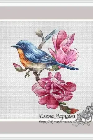 Genuine Exotic Birds. Bluebird Cross Stitch Pattern