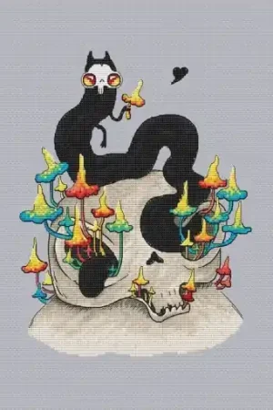 Black Worm Cross Stitch Pattern Limited Offer