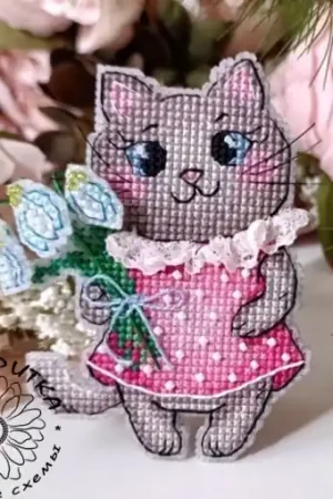 Cute Kitty Cross Stitch Pattern Professional Grade