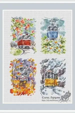 Trams - Seasons Cross Stitch Pattern Best Seller