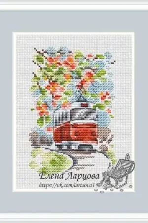 Luxury Tram - Spring Cross Stitch Pattern