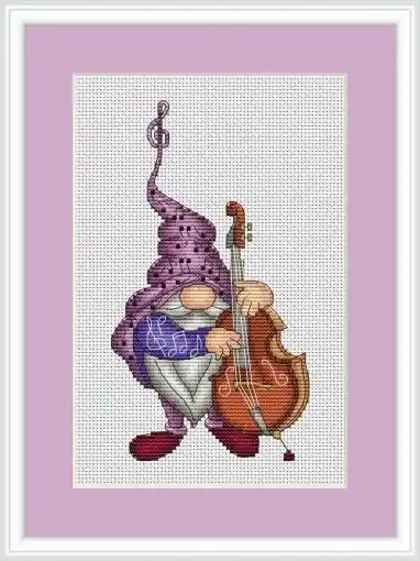 Bargain Gnome Cellist Cross Stitch Pattern