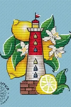 No Minimum Order Lighthouse Lemons Cross Stitch Pattern