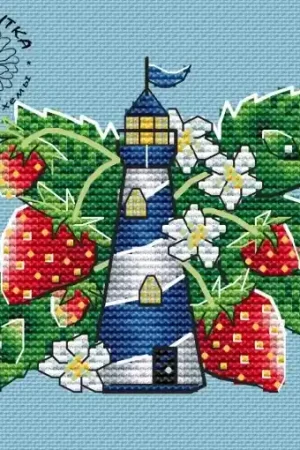 Lighthouse Strawberry Cross Stitch Pattern Discount
