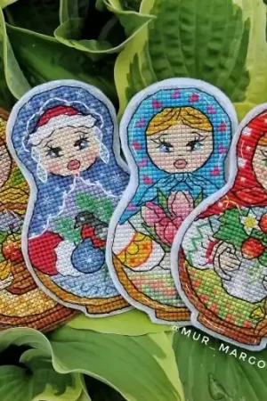 Worldwide Shipping Matryoshka Seasons Set Cross Stitch Pattern