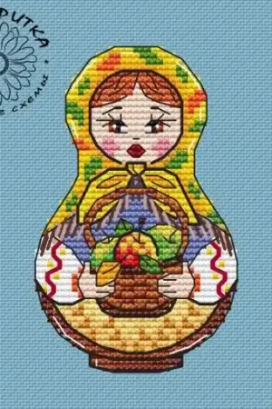 Authentic Matryoshka Autumn Cross Stitch Pattern