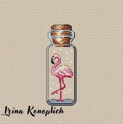 Bottles. Flamingo Cross Stitch Pattern Holiday Sale