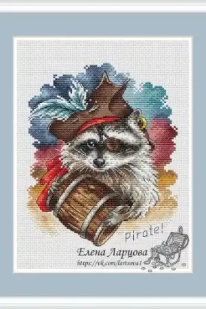 The Pirate Raccoon Cross Stitch Pattern Viral