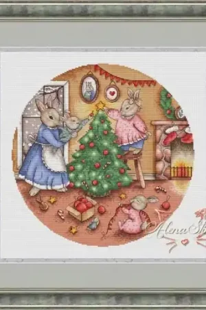 Trending Bunny Christmas Cross Stitch Pattern