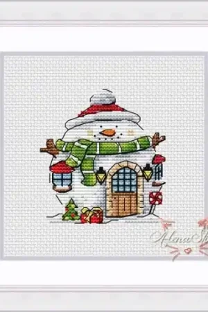 Snowman House Cross Stitch Pattern Free Delivery
