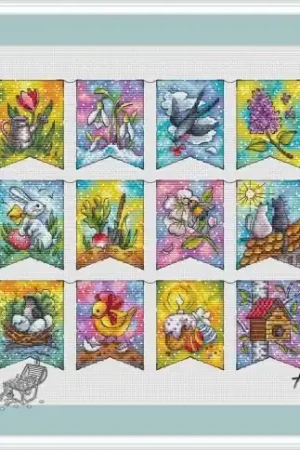 Spring Flags Cross Stitch Pattern Latest