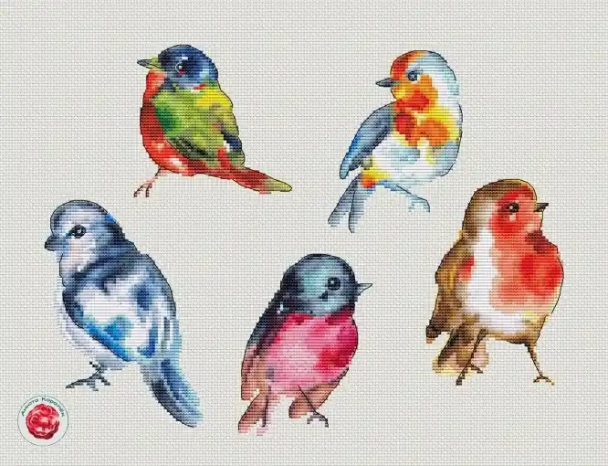 Little Birds Cross Stitch Pattern Free Shipping