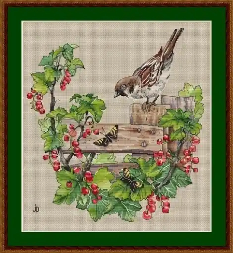 Fence with Currant Cross Stitch Pattern Top Rated