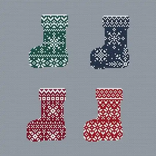 Same Day Shipping Tracery Boots Cross Stitch Pattern