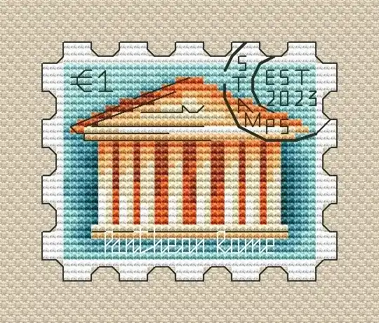 Worldwide Shipping The Pantheon Postage Stamp Cross Stitch Pattern