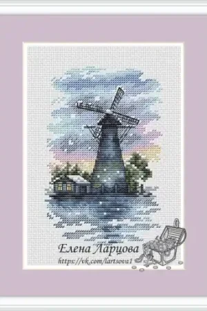 No Minimum Order Old Windmill Cross Stitch Pattern