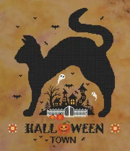 Halloween Town Cross Stitch Pattern Trending