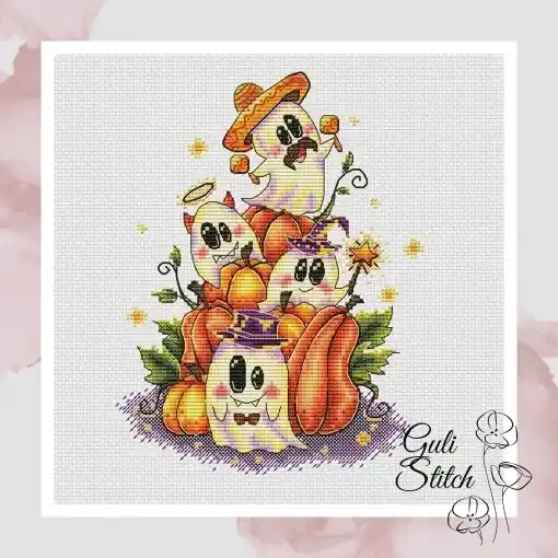 Authentic Funny Ghosts Cross Stitch Chart