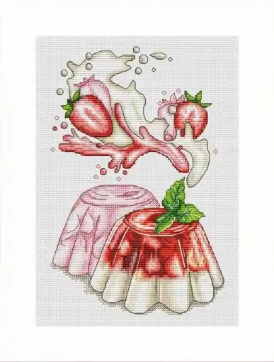 Luxury Strawberry Dessert Cross Stitch Pattern