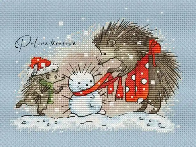 Snowman Hedgehog Cross Stitch Pattern Direct From Factory