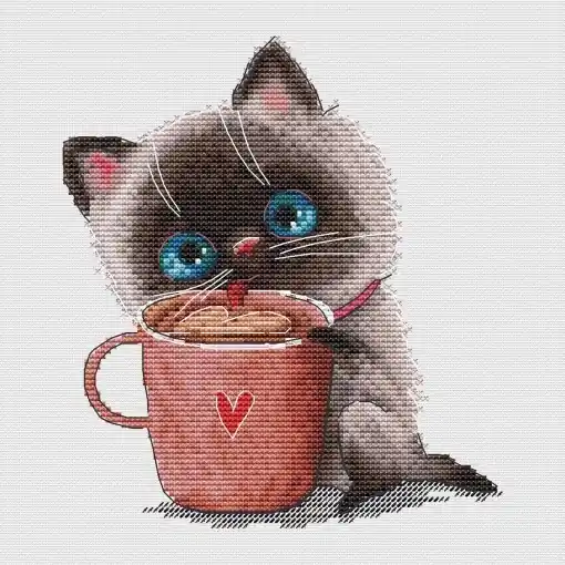 Today Only Coffee Lovers. Cat Cross Stitch Pattern