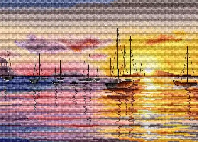 Markdown Sunset Cross Stitch Pattern