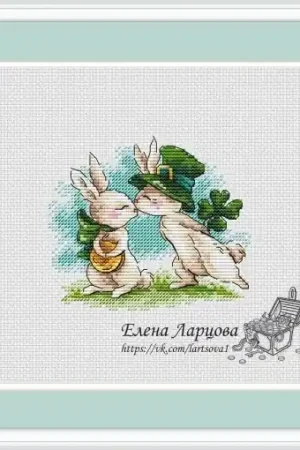 Limited Offer Spring Bunnies. Luck Cross Stitch Pattern