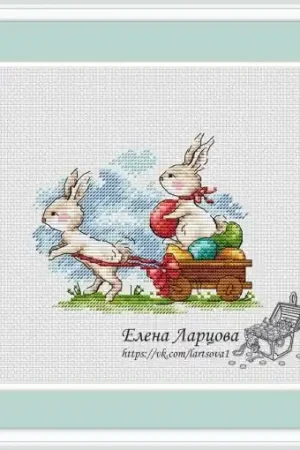 Spring Bunnies. Easter Cross Stitch Pattern In Demand