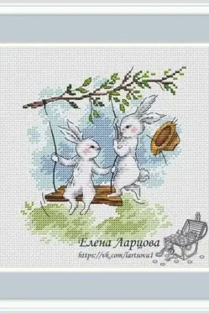 Summer Bunnies. Swing Cross Stitch Pattern Fan Favorite