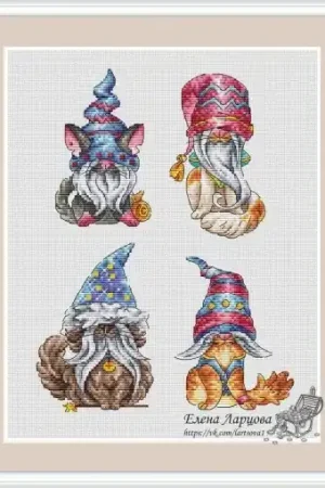 Gnomes Cats Cross Stitch Pattern Discount