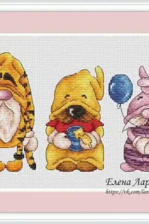Winnie the Pooh Gnomes Cross Stitch Pattern Order Now