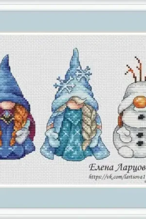 High Quality Snow Kingdom Gnomes Cross Stitch Pattern