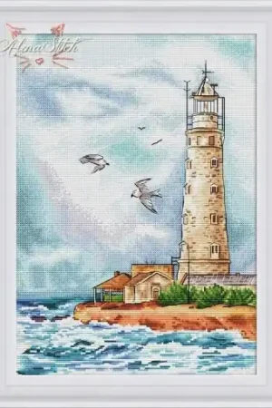 Original Coral Lighthouse Cross Stitch Pattern