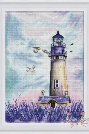 Free Returns Lavender Lighthouse Cross Stitch Pattern