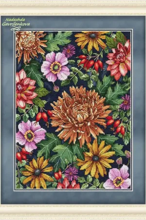 Flower Meadow - PDF Cross Stitch Pattern Price Drop