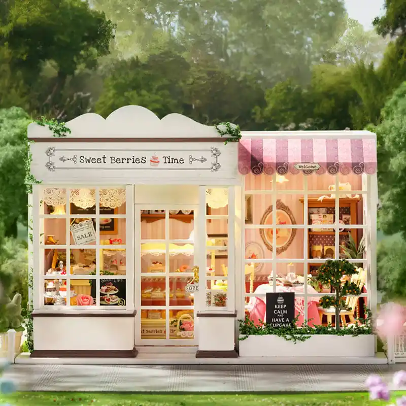 Sweet Berry Time Dollhouse Kit - Miniature Wizardi Roombox Kit F07M51-61-A-041-A Grab Now