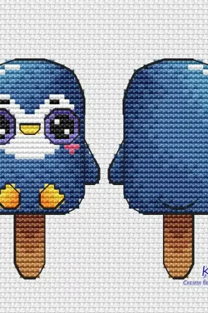 Ice Cream. Penguin - PDF Cross Stitch Pattern In Demand
