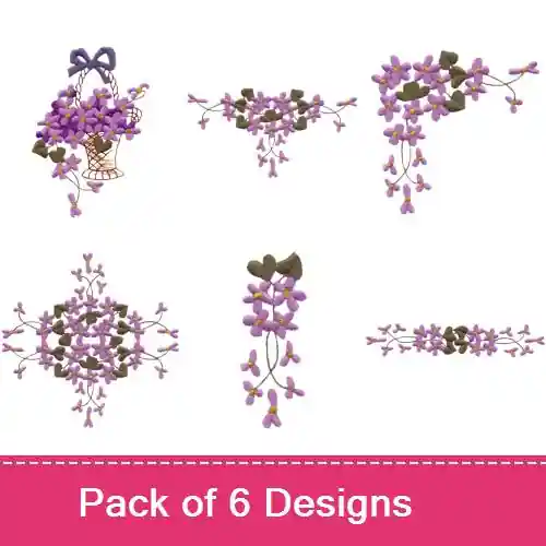 Floral Basket Set 1 Embroidery design pack by Stitchitize, Embroidery Packs on EmbroideryDesigns.com Low Price