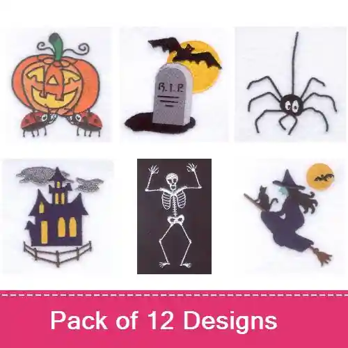 Happy Halloween Embroidery design pack by Starbird Inc, Embroidery Packs on EmbroideryDesigns.com Get Yours