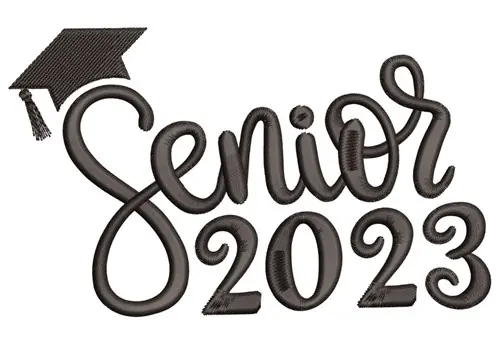 Senior 2023 Embroidery Design Fresh Stock