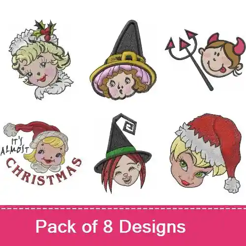 Factory Price Holiday Girls Embroidery design pack by Machine Embroidery Designs, Embroidery Packs on EmbroideryDesigns.com