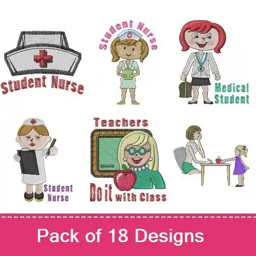 Teachers & Students Embroidery design pack by Machine Embroidery Designs, Embroidery Packs on EmbroideryDesigns.com One Day Deal