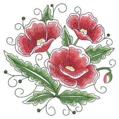 Price Cut Watercolor Poppy Embroidery Design