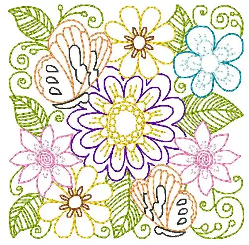 Floral Block Embroidery Design Free Returns