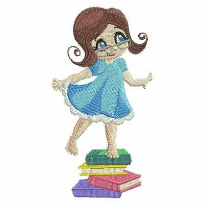 Fresh Stock School Girl Embroidery Design