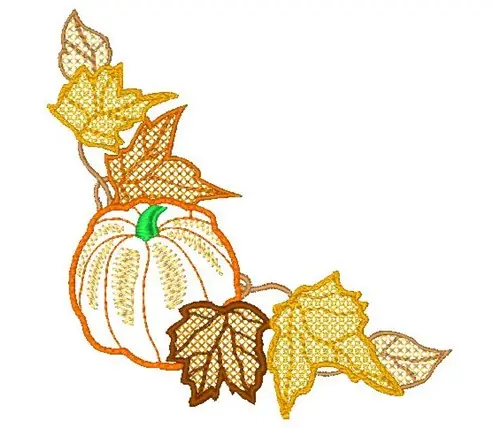Pumpkin Corner Embroidery Design Weekend Sale