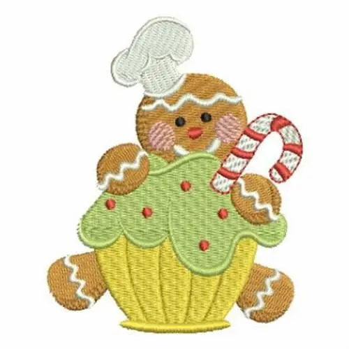 Warranty Included Gingerbread Man Chef Embroidery Design