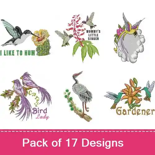 Spring Flowres & Birds Embroidery design pack by Machine Embroidery Designs, Embroidery Packs on EmbroideryDesigns.com Clearance